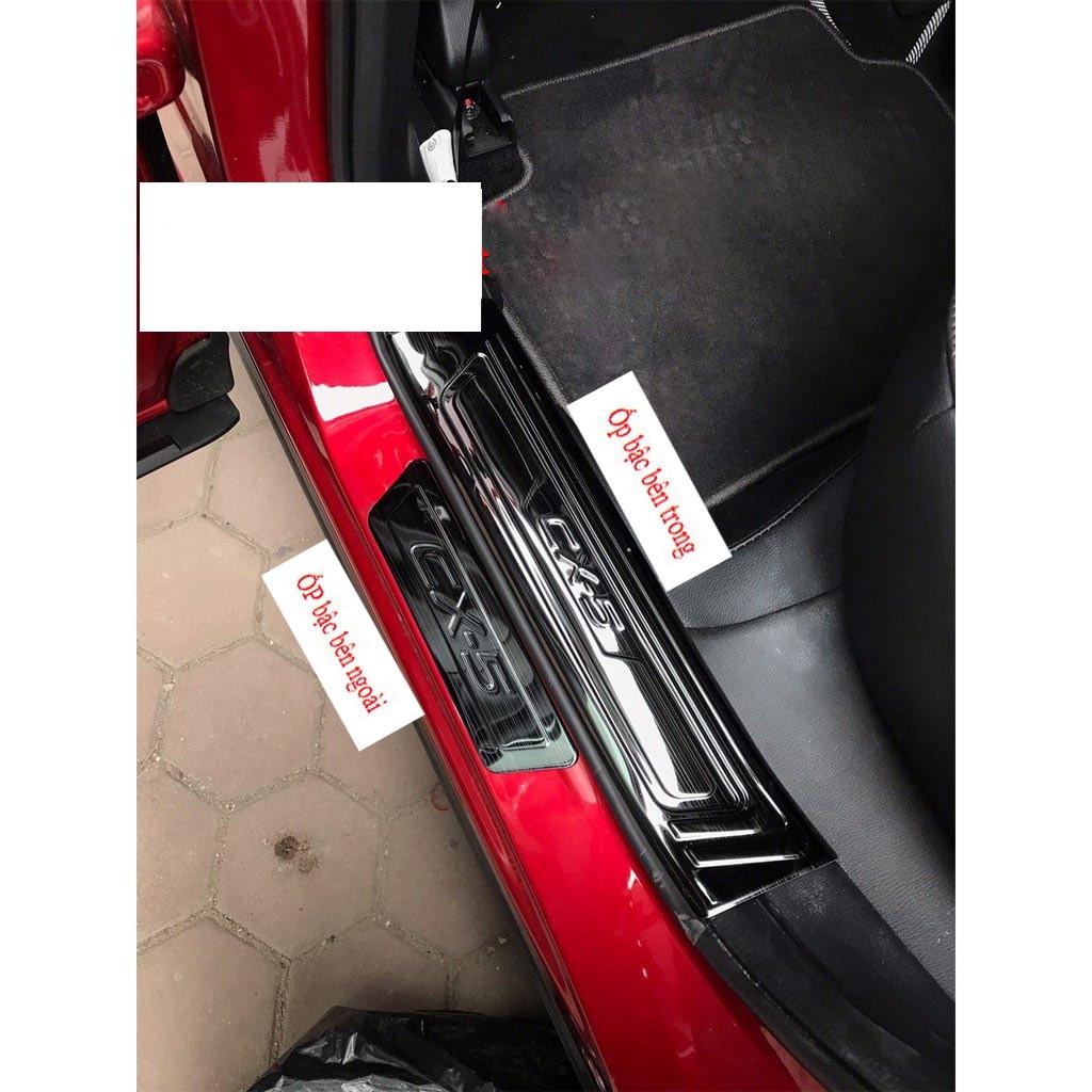 Ốp bậc cửa , nẹp bước chân Mazda CX5 2019-2022 cao cấp -mẫu Titan 8 chi tiết