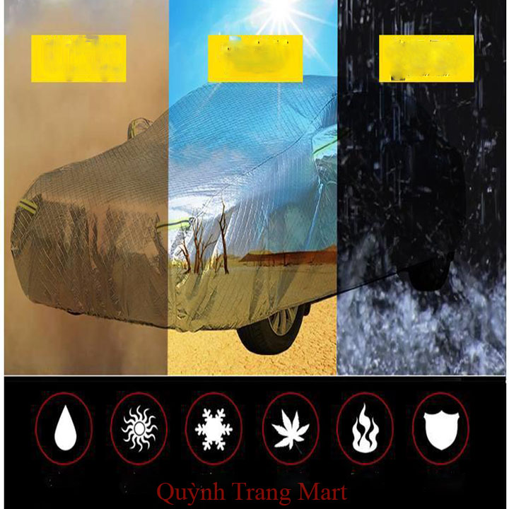 Bạt Trùm Xe Hơi, Bạt Phủ Ô Tô 7 Chỗ Xếp Gọn Tráng Nhôm Phản Quang Chống Nóng, Chống Mưa Cách Nhiệt