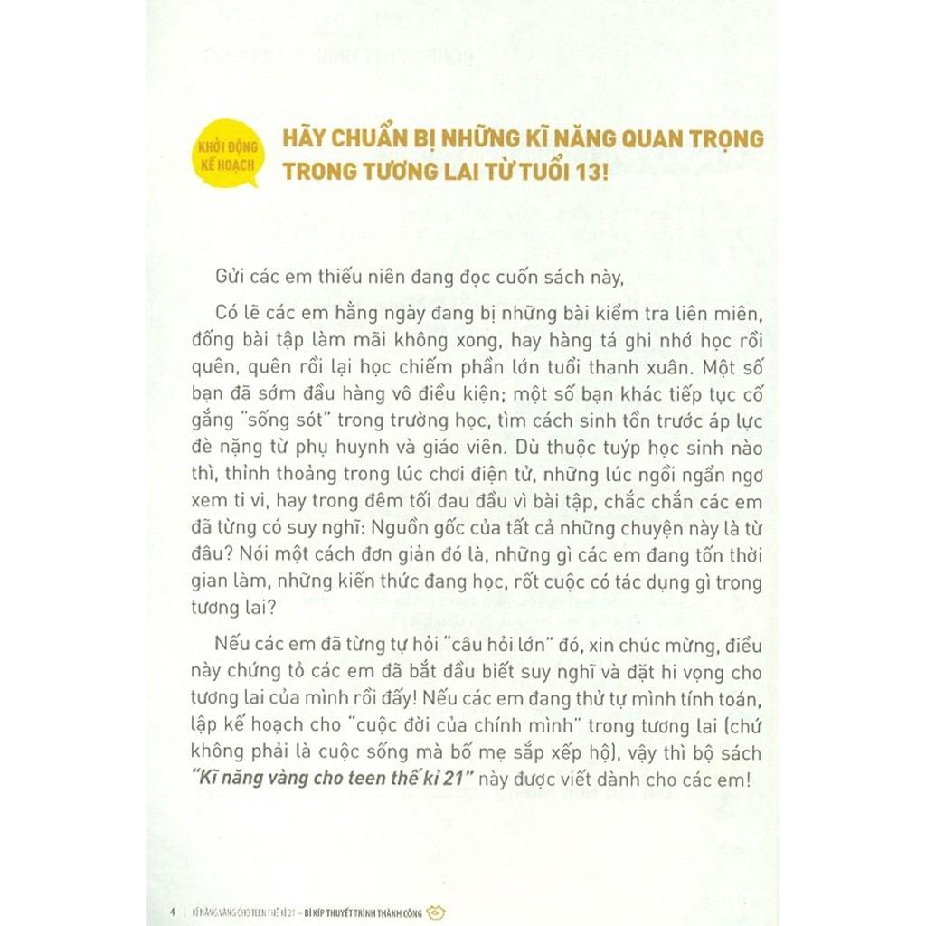 Kĩ Năng Vàng Cho Teen Thế Kỉ 21 - Bí Kíp Thuyết Trình Thành Công
