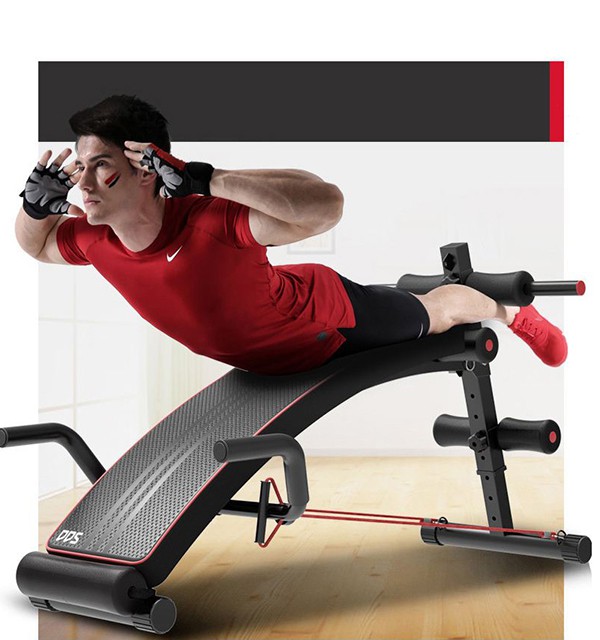 Ghế tập bụng đa năng DDS-104, ghế tập bụng điều chỉnh chịu tải 120kg kèm dây kéo đa năng, con lăn tập cơ bụng