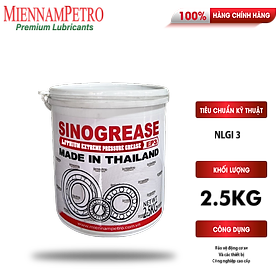 Mỡ Bôi Trơn MiennamPetro Sinogrease EP3 NLGI 3 2,5KG Bảo Vệ Ô Tô Công Nghiệp Cao Cấp