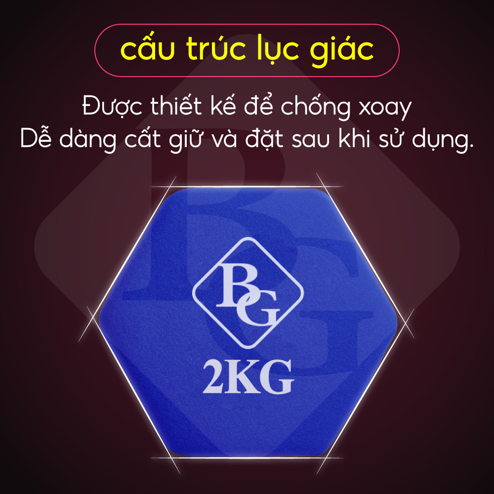 Bộ 2 tạ tay 3kg Model Q304 - Q314 cao cấp tập Gym BG (hàng nhập khẩu)