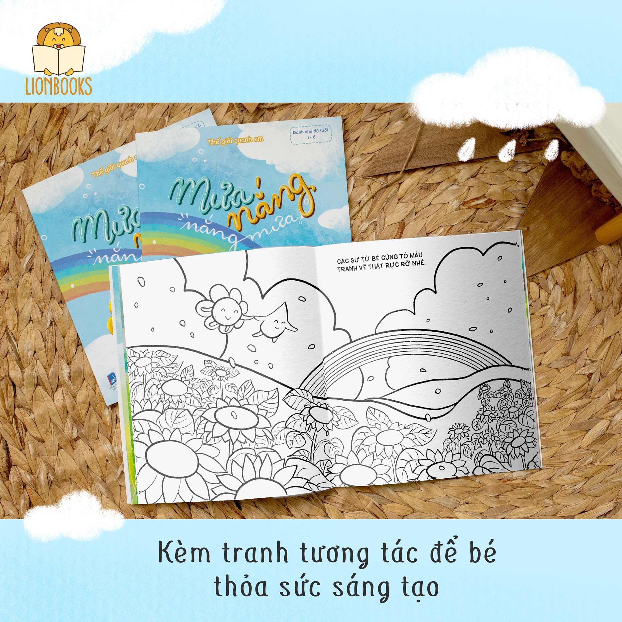 Sách Cho Bé 0-3 Tuổi - Cuốn Mưa Nắng Nắng Mưa - Truyện Tranh Kể Trước Khi Ngủ Cho Bé 1-2-3-4-5-6 Tuổi