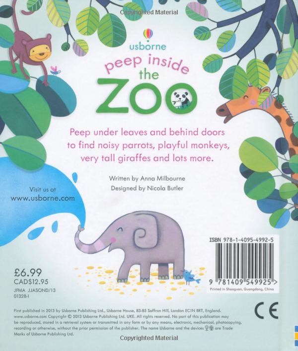 Usborne Peep Inside The Zoo