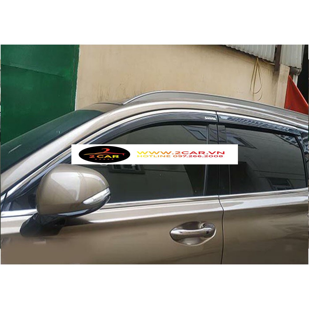 Vè che mưa xe Hyundai Santafe 2016 - 2022 chỉ Inox (hàng cao cấp dày đẹp)