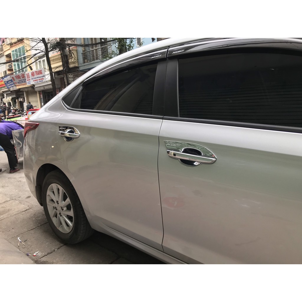 Ốp hõm cửa, chén cửa xe Hyundai Accent 2018- 2020- 2021- 2022, mạ crom cao cấp
