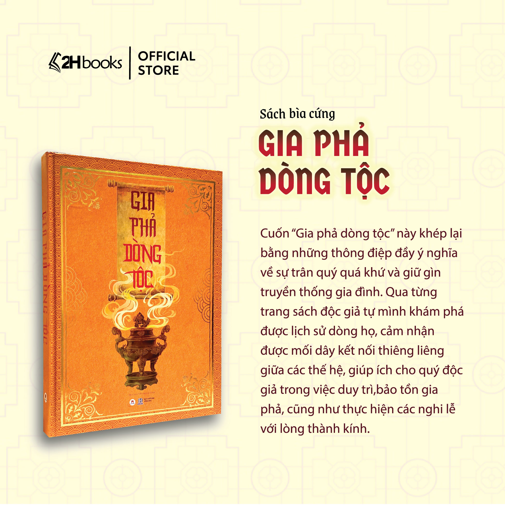 Sách Gia phả dòng tộc bìa cứng , tặng kèm Văn khấn dòng tộc, Ths Nguyễn Mạnh Linh, 2HBooks