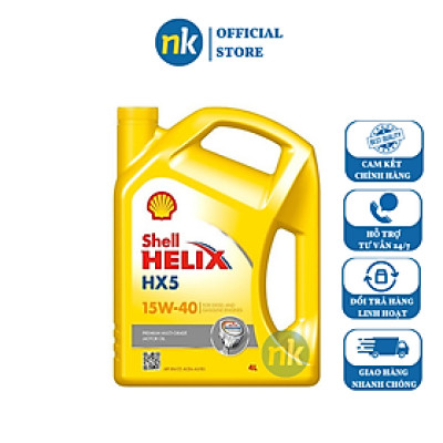 Nhớt động cơ xăng cao cấp SHELL HELIX HX5 15W40 4L