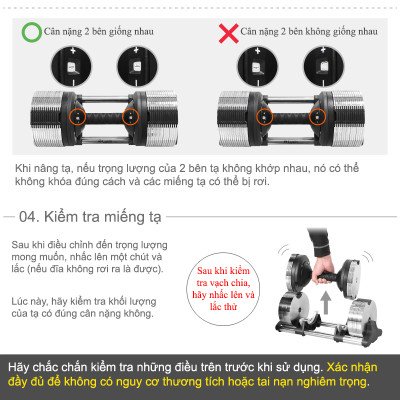 Tạ Tay Điều Chỉnh LYSIN 01 quả tạ 40kg (bộ 02 quả tạ 80kg) –Tăng Giảm 1kg, Mạ Crom Chống Gỉ, Tay Cầm Cao Su Bảo Vệ Tay, Bền Bỉ Chuẩn Nhật