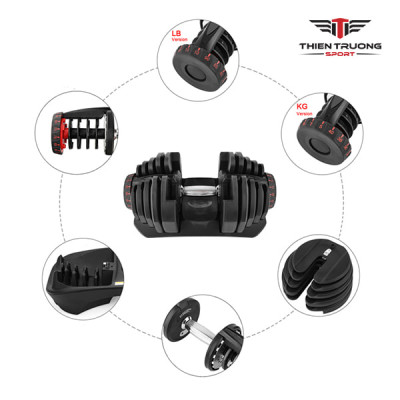Bộ 2 tạ tay điều chỉnh 1090 từ 4.5kg- 40.8kg kèm khay đựng tiện lợi T THIEN TRUONG SPORT