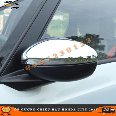 Bộ 2 Ốp Gương Chiếu Hậu cho  HONDA CITY 2021 Cacbon Và Mạ Crom Chuẩn Phom Xe