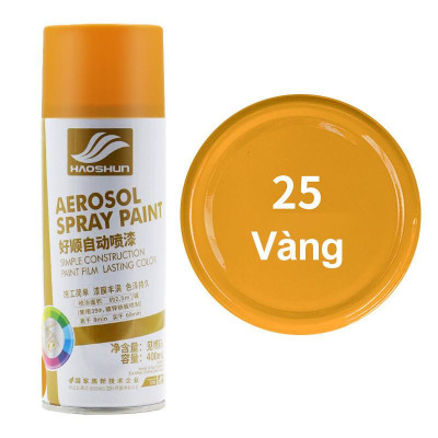 BÌNH XỊT SƠN XÓA VẾT XƯỚC Ô TÔ 400ML CHO VINFAST VF3 MÀU VÀNG (MÃ MÀU 25)