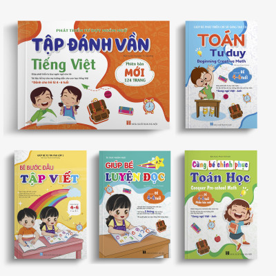 Combo 5 cuốn Tự tin vào lớp 1: Tập đánh vần - Toán Tư duy - Bước đầu Tập viết - Cùng bé Chinh phục Toán học - Giúp bé Luyện đọc