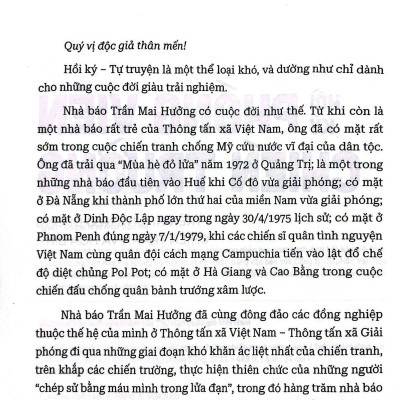 Hồi Ký Phóng Viên Hồi Ký Chiến Trường - Trên Những Nẻo Đường Chiến Tranh Và Hòa Bình