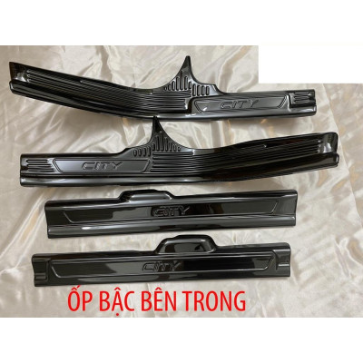 Ốp bậc cửa , nẹp bước chân Honda City 2021-2022 cao cấp -mẫu Titan 8 chi tiết