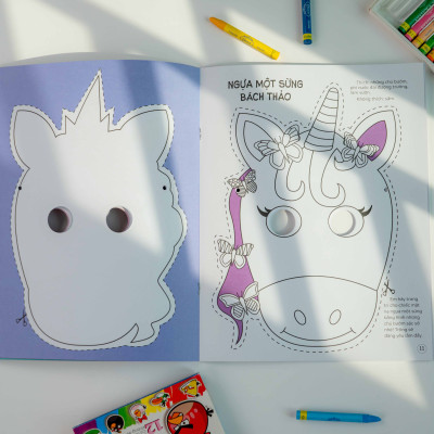 Sách mặt nạ - Cắt + tô màu combo 3 tập - Đinh Tị Books