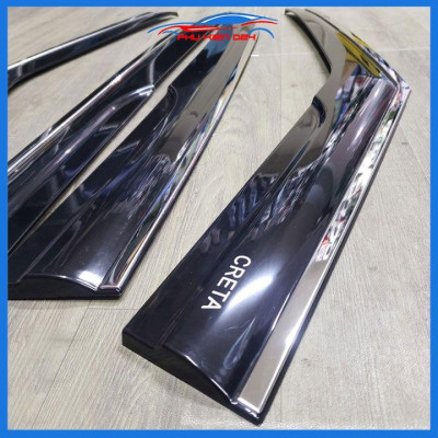 Vè che mưa cho xe ô tô Creta 2022-2023 chỉ inox cao cấp