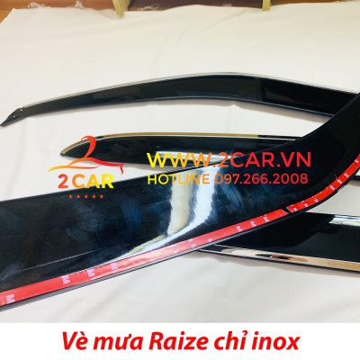 Vè che mưa xe Toyota Raize 2022 nhựa đen viền chỉ Inox cao cấp