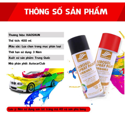 BÌNH XỊT SƠN XÓA VẾT XƯỚC Ô TÔ 400ML CHO VINFAST VF3 MÀU VÀNG (MÃ MÀU 25)