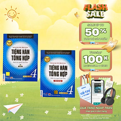 Sách - Combo Giáo trình Tiếng Hàn Tổng hợp Trung cấp 4 ( giáo trình + bài tập) - Bản Đen trắng Mcbooks