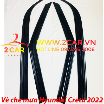 Vè che mưa xe Hyundai Creta 2022 2023 nhựa đen cao cấp, viền chắn mưa Creta 2022