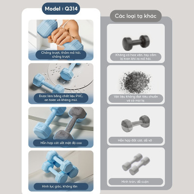 Tạ Tập Tay Nhựa 314 - 2KG Chuyên Tập Gym Yoga Pilates Thể Dục Tại Nhà