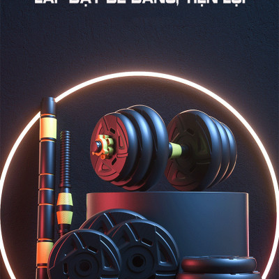 Bộ Tạ Tay Đa Năng Điều Chỉnh 40kg Thiết Kế Mới Chính Hãng Đại Nam Sport + Tặng Găng Tay Tập Tạ