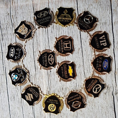 Bộ 2 Huy hiệu LOGO THƯƠNG HIỆU ô tô hình bông lúa