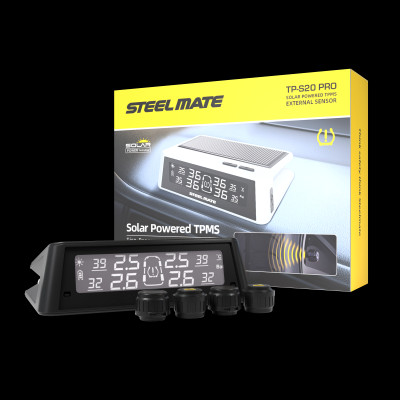 Cảm Biến Áp Suất Lốp Ô Tô STEELMATE TP-S20 PRO – Van Ngoài, Hiển Thị LED, Cảnh Báo Áp Suất & Nhiệt Độ Chính Xác, Bảo Hành 3 Năm