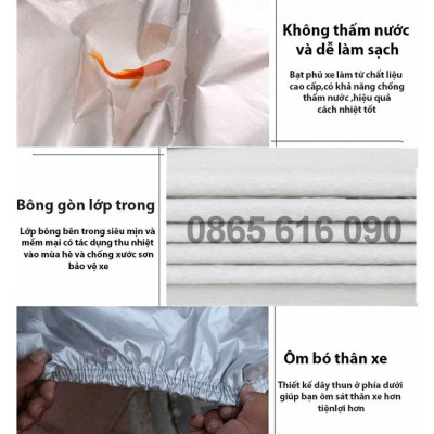 Bạt trùm xe ô tô KIA RIO vải dù oxford cao cấp áo trùm che phủ xe hơi, bạc phủ xe ô tô chống nóng,mưa,bụi