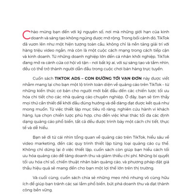 TIKTOK ADS CON ĐƯỜNG TỚI VẠN ĐƠN - TG Luyện Đức Anh