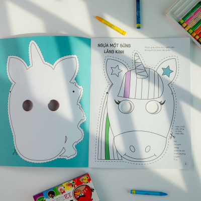 Sách mặt nạ - Cắt + tô màu combo 3 tập - Đinh Tị Books