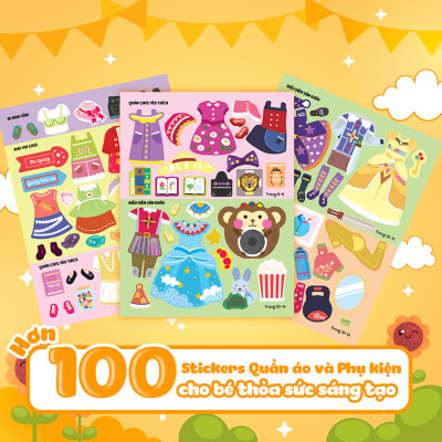 Sách Sáng tạo thời trang: Thời trang cho búp bê (Hơn 100 stickers)