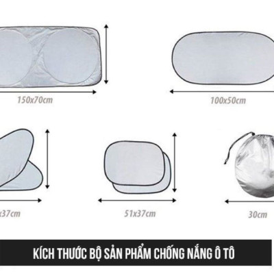 Bộ 6 tấm bạc che nắng phản quang ô tô, Bạt che nắng ô tô gấp gọn tiện lợi, ngăn tia UV nhập thái lan familydecor