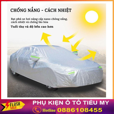Bạt Trùm Che Phủ ô tô 3 lớp tráng Nhôm Chống Xước, Chống Nắng, Chống Mưa - Hàng loại dầy cao cấp
