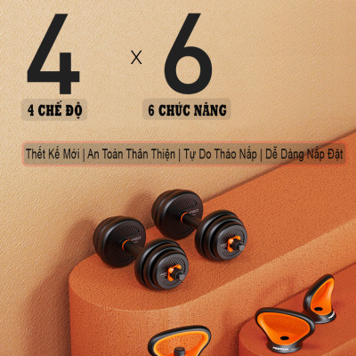 Bộ Tạ Tay Đa Năng Điều Chỉnh 20Kg Composite  6 Trong 1 FED-130220 Cao Cấp Đại Nam Sport