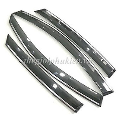 Bộ vè che mưa Honda Civic 2016-2019 chỉ mạ Crom cao cấp