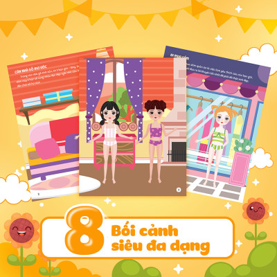 Sách Sáng tạo thời trang: Thời trang cho búp bê (Hơn 100 stickers)