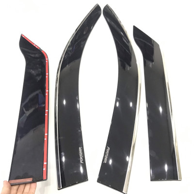 Bộ vè che mưa cao cấp viền chỉ mạ INOX dành cho xe Toyota Fortuner 2015-2019