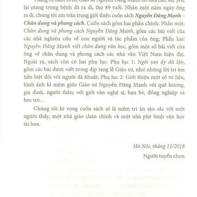 Nguyễn Đăng Mạnh Chân Dung Và Phong Cách