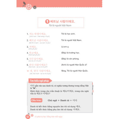 Sách - 15 phút tự học tiếng Hàn mỗi ngày Mcbooks