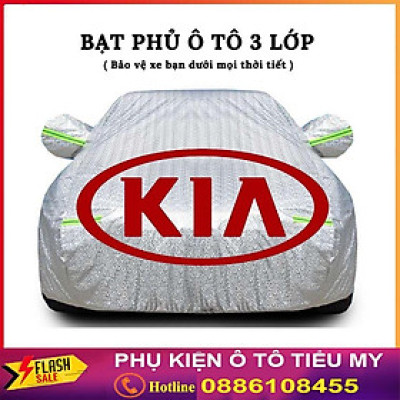Bạt Phủ Xe Ô Tô Kia Morning, Soluto, Cerato, Seltos, K3, Rondo, Optima, Sorento, Sedona, Chất Liệu Bạt Tráng Nhôm 3 lớp