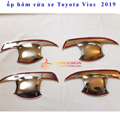 Ốp hõm cửa xe Toyota Vios 2019- 2020 2021 2022 mạ crom cao cấp