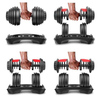 Một Bộ 2 Tạ Tay 48kg ,mỗi bên 24kg Điều Chỉnh Khóa Số Tự Động ( Tổng 48kg)Loại Cao Cấp Có Khay đựng