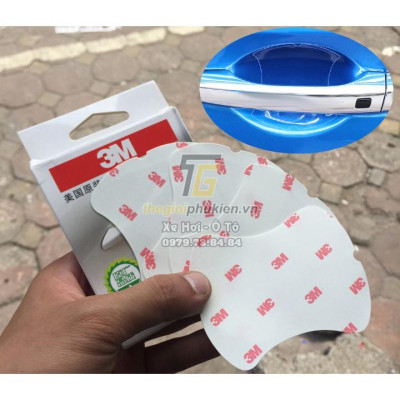 Bộ ốp tay nắm cửa xe Hyundai Tucson vân Carbon - Tặng miếng dán trong suốt chống xước hõm cửa