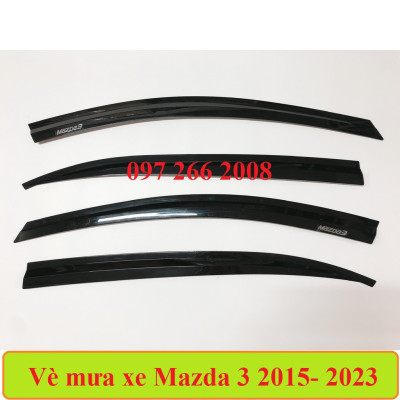 Vè che mưa xe Mazda 3 / Mazda3 đời 2015- 2016 2017 2018 2019 2020 2021 2022 2023 đen Thái - Bản sedan