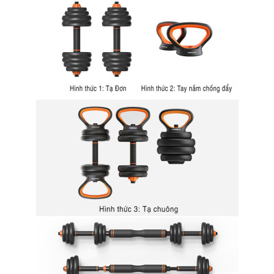 Bộ Tạ Tay Đa Năng Điều Chỉnh 10Kg Composite  6 Trong 1 FED-130210 Cao Cấp Đại Nam Sport