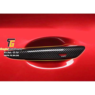 Combo bộ ốp tay nắm cửa vân Carbon và hõm cửa 3M xe Mazda 3 2020