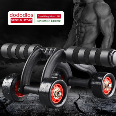 Con lăn tập cơ bụng - Con lăn tập bụng 4 bánh tặng kèm thảm tập (Giao màu ngẫu nhiên) - Chính hãng dododios