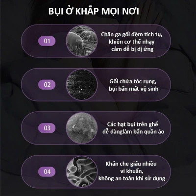 Máy hút bụi giường nệm cầm tay không dây, Máy hút bụi mini lực hút 10000PA kèm lõi lọc HEPA hút bụi diệt khuẩn hiệu quả